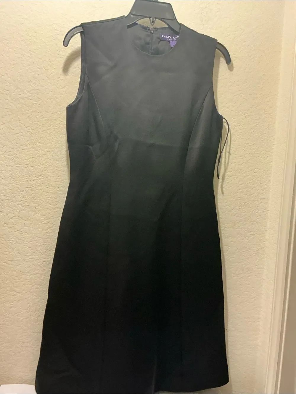 Ralph Lauren Purple Label Black Sleeveless Sheath Dress wool silk blend size 8